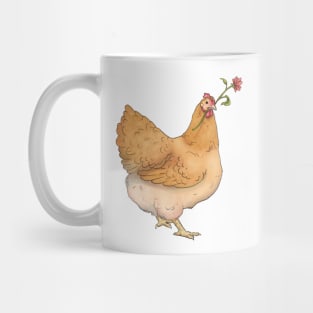 Chicken With Flower Mug